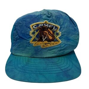 Camel Smooth Character 80s Vintage Blue Tie-dye Snap Back Hat